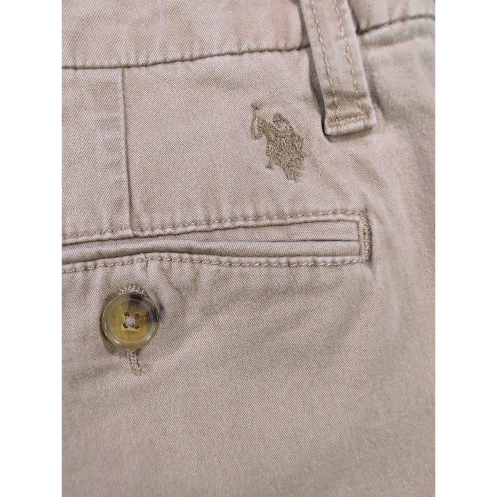 US Polo Assn Mens Khaki Tan Activate Stretch Chino Bermuda Shorts W34 110176 - Picture 4 of 6